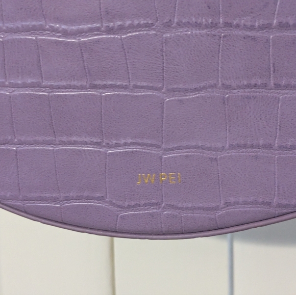 JW Pei Lavender Croc-Embossed Shoulder Bag - Picture 14 of 15